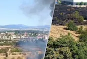 Пожар бушува между два квартала в София Пожар бушува между два квартала в София
