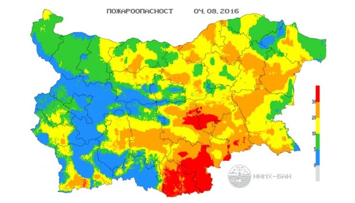 При този индекс са възможни са бързо разпространяващи се много силни пожари