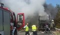 Автобус изгоря като факла на Приморския проход