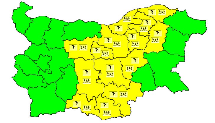 Ще има условия за гръмотевични бури и градушки