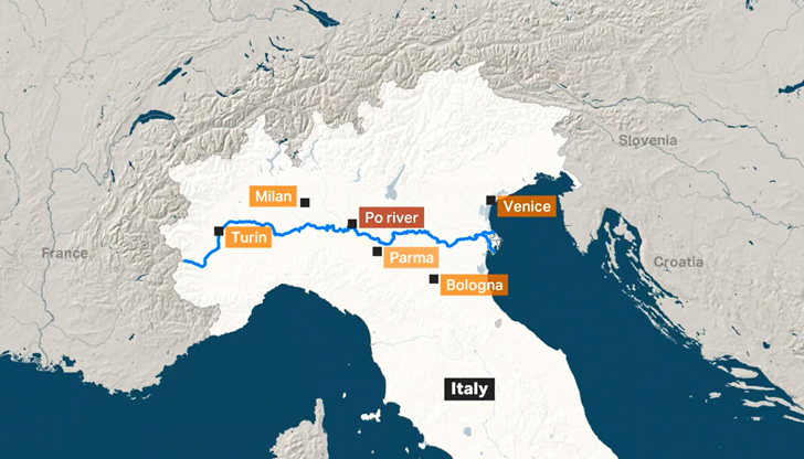 Невиждана суша мори Италия.В сайта съобщават за пресъхнали реки. Водата