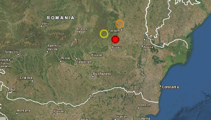 Земетресение разлюля Южна Румъния днес по обед в 12:04 часаТрусът