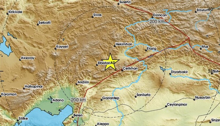 Трусът е засегнал области около Малатия и Доганшехир