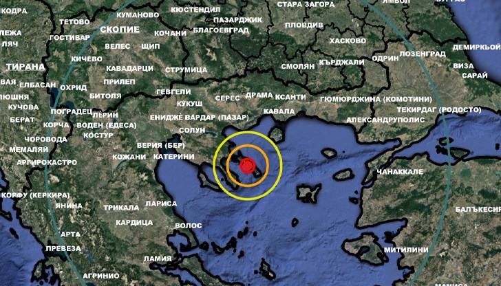 Земетресение с магнитуд 4 е регистрирано на полуостров Халкидики