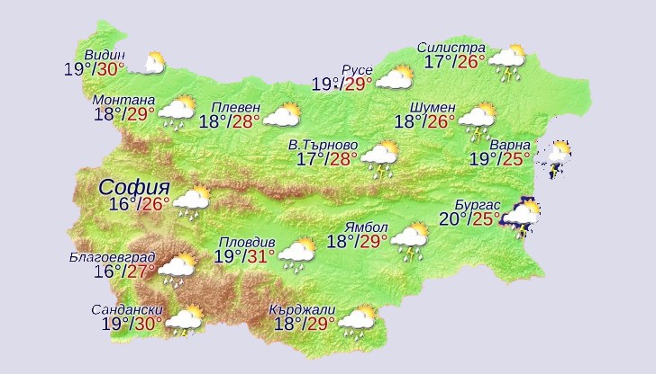 Времето ще бъде променливо с валежи по места