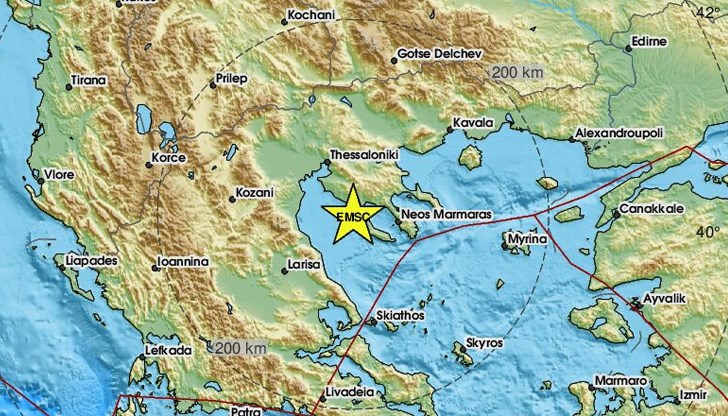 Епицентърът е на 65 километра от Солун