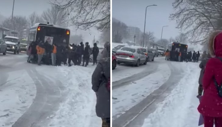 Градският транспорт е блокиран заради обилния снеговалеж Градският транспорт е блокиран заради обилния снеговалеж