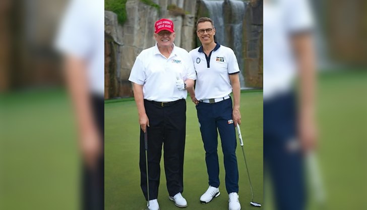 Доналд Тръмп и финландският му колега Александър Стуб са се срещнали в голф клуба Trump International Доналд Тръмп и финландският му колега Александър Стуб са се срещнали в голф клуба Trump International