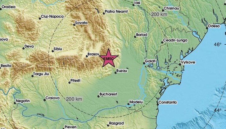 Трусът е регистриран в 07:25 часа местно време Трусът е регистриран в 07:25 часа местно време