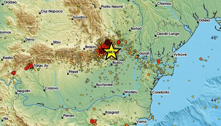 Трусът с магнитуд 4.0 е регистриран в 23:15 часа Трусът с магнитуд 4.0 е регистриран в 23:15 часа
