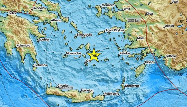 Трусът е регистриран рано тази сутрин на дълбочина от 5 километра Трусът е регистриран рано тази сутрин на дълбочина от 5 километра