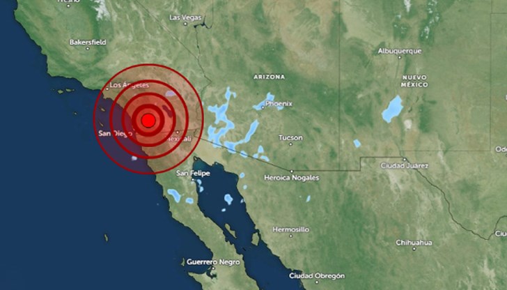 Трусът е бил усетен от жителите на Сан Диего до Лос Анджелис Трусът е бил усетен от жителите на Сан Диего до Лос Анджелис