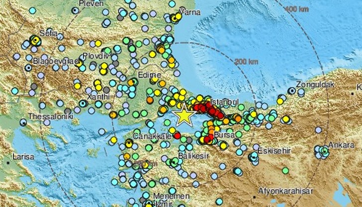 Силно земетресение в Турция усетено и в България, над 120 вторични труса регистрирани за последните 24 часа Силно земетресение в Турция усетено и в България, над 120 вторични труса регистрирани за последните 24 часа