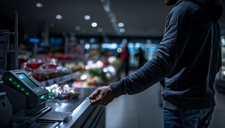 Измамникът е заснет от камери при пазаруване с чуждата карта Измамникът е заснет от камери при пазаруване с чуждата карта