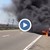 Горящ автомобил блокира движението на АМ "Тракия" Горящ автомобил блокира движението на АМ "Тракия"