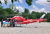 Въздушна линейка транспортира жената, ранена на магистрала "Тракия" Въздушна линейка транспортира жената, ранена на магистрала "Тракия"