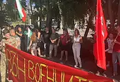 Протест в Ямбол срещу американските самолети в Безмер Протест в Ямбол срещу американските самолети в Безмер