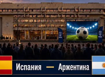 Излъчват финала Испания - Аржентина пред Община Русе Излъчват финала Испания - Аржентина пред Община Русе